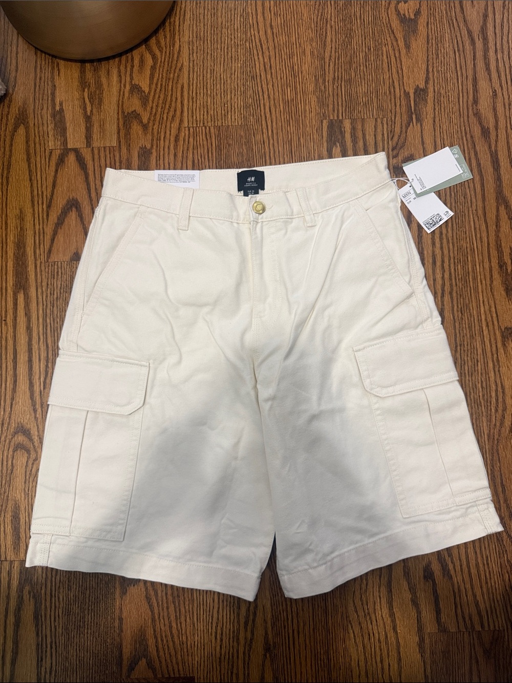 H&M Off-White Cargo Shorts for Men